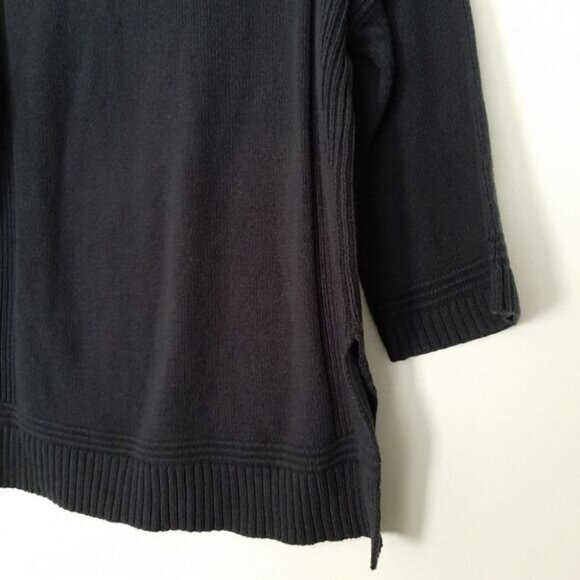 JOE FRESH \ High-Low Hem Relaxed Fit V-Neck Pullover Sweater Navy Blue Sz S - Picture 12 of 14